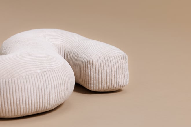 Coussin Lettre S - Velours Côtelé Écru