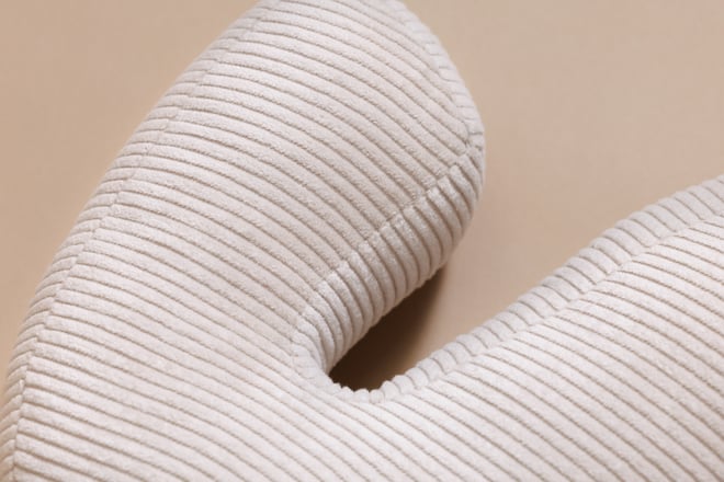 Letter Cushion S - Ecru Corduroy