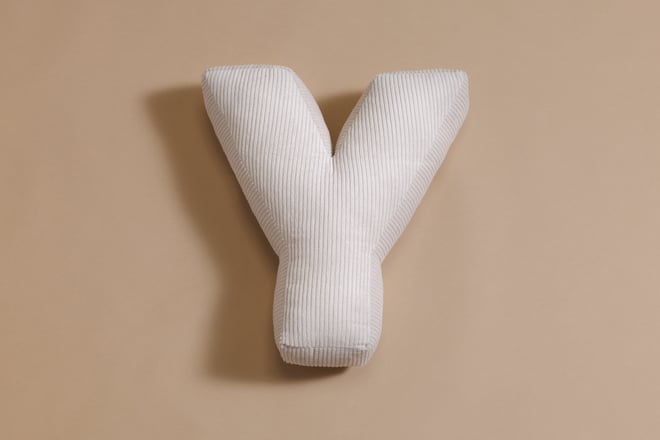 Letter Cushion Y - Ecru Corduroy