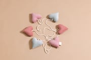 Corduroy Hearts Garland Spring