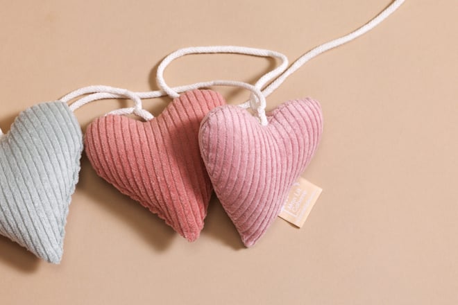 Corduroy Hearts Garland Spring