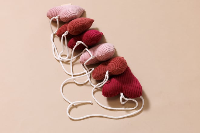 Corduroy Hearts Garland Summer