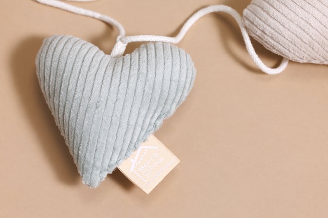 Corduroy Hearts Garland Winter