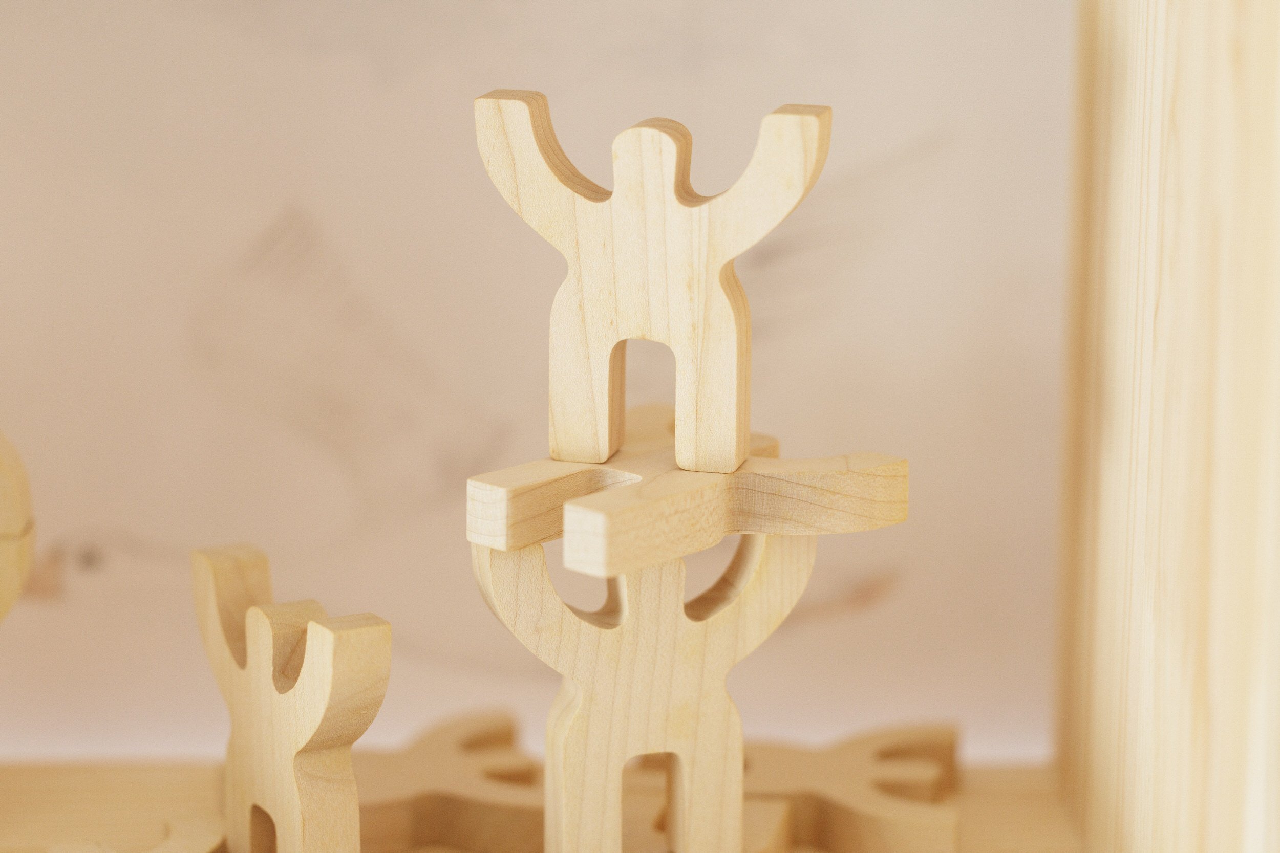 Jouet en bois - Pyramide Acrobates Jouet en bois - Pyramide Acrobates