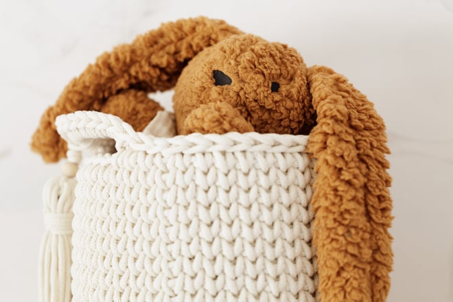 Set of 2 Crochet Toiletry Baskets - Natural