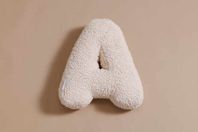 Buchstaben-Kissen A - Vanilla Boucle