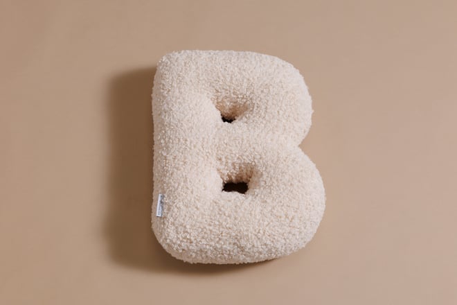 Cuscino Lettera B - Vanilla Boucle