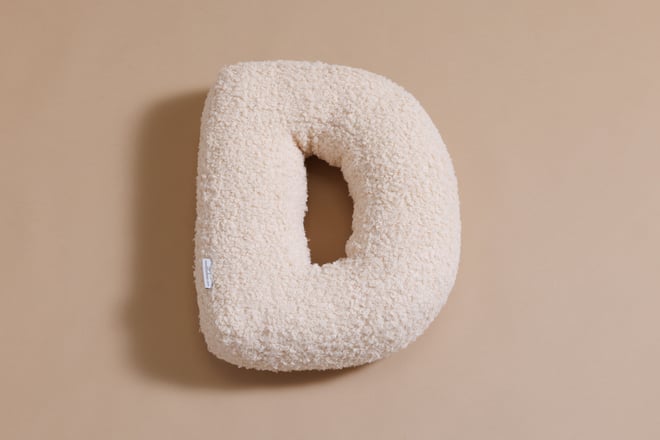 Letter Cushion D - Vanilla Boucle
