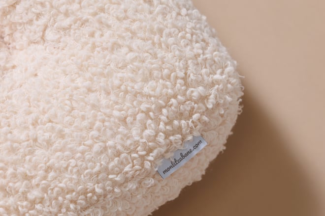 Letter Cushion E - Vanilla Boucle