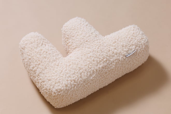 Coussin Lettre F - Bouclé Vanille
