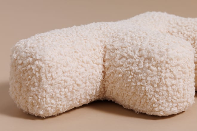 Coussin Lettre F - Bouclé Vanille