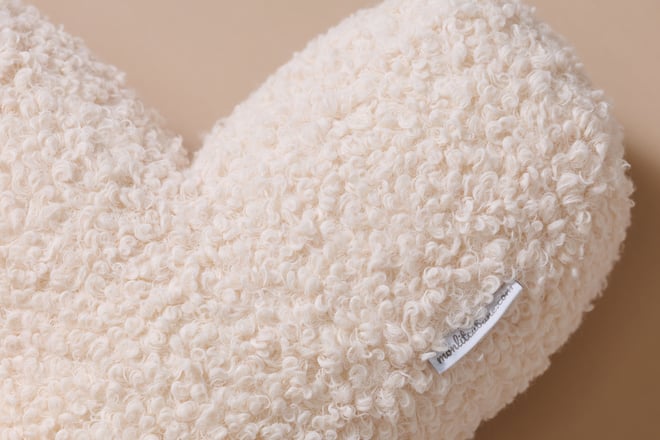 Coussin Lettre F - Bouclé Vanille
