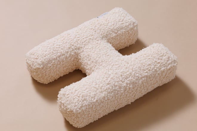 Cuscino Lettera H - Vanilla Boucle