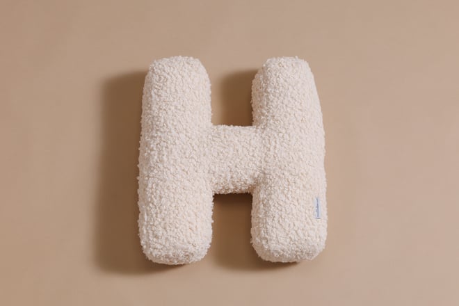 Cuscino Lettera H - Vanilla Boucle