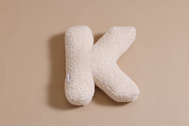 Letter Cushion K - Vanilla Boucle