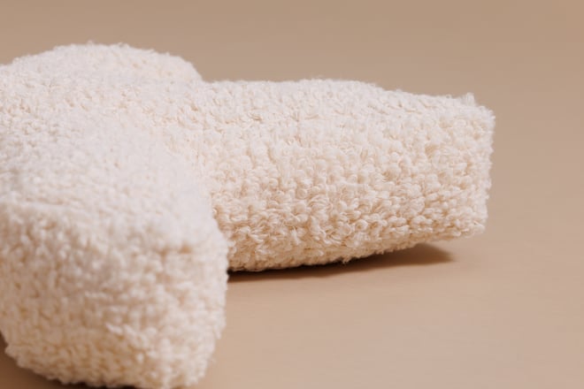 Coussin Lettre K - Bouclé Vanille