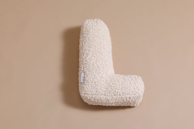 Cuscino Lettera L - Vanilla Boucle