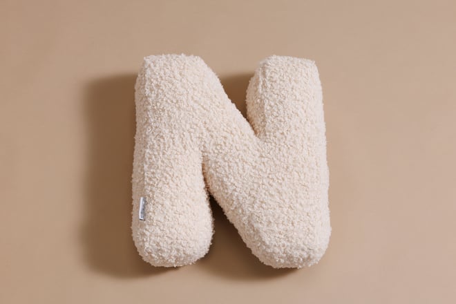 Cuscino Lettera N - Vanilla Boucle