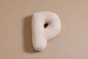 Letter Cushion P - Vanilla Boucle
