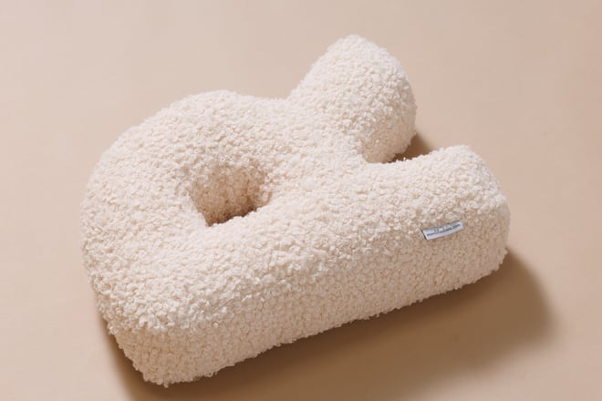Coussin Lettre R - Bouclé Vanille