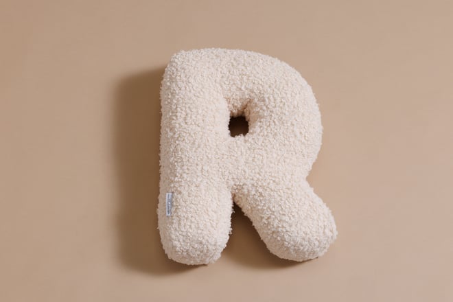 Cuscino Lettera R - Vanilla Boucle