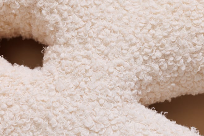 Cuscino Lettera R - Vanilla Boucle