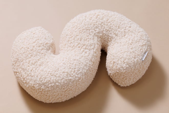 Coussin Lettre S - Bouclé Vanille