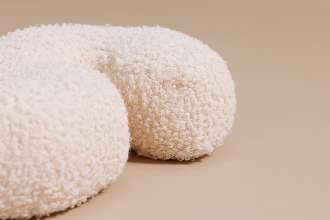 Coussin Lettre S - Bouclé Vanille