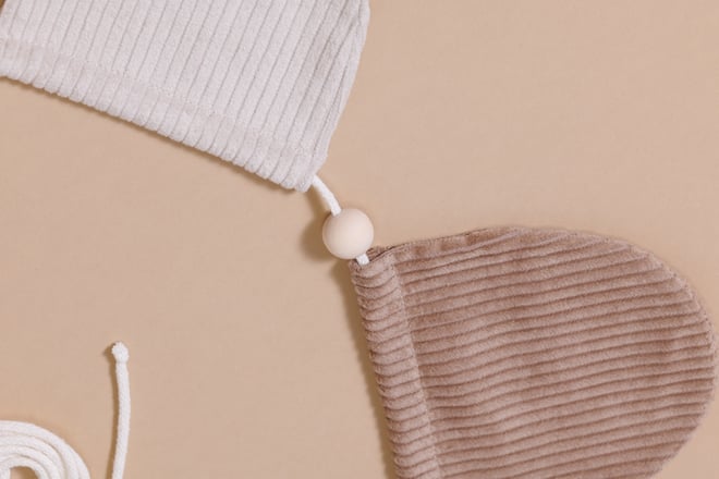 Corduroy Triangles Garland Cream and Water Green