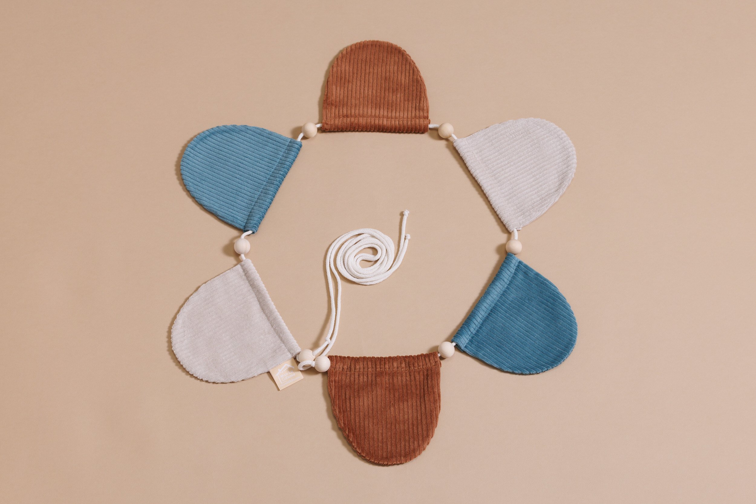 Corduroy Semi-Circles Garland Cappuccino and Bottle Green Corduroy Semi-Circles Garland Cappuccino and Bottle Green