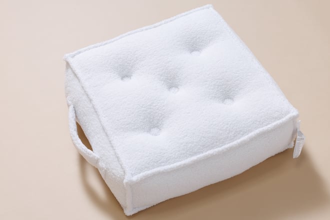 Pouf Bouclé Blanc