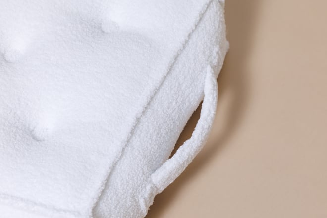 Pouf Bouclé Blanc