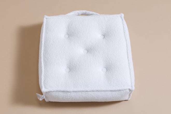 Pouf Bouclé Blanc