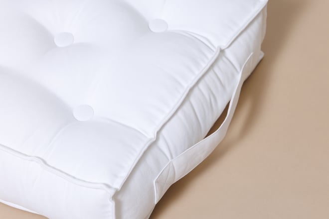 White Square Pouffe