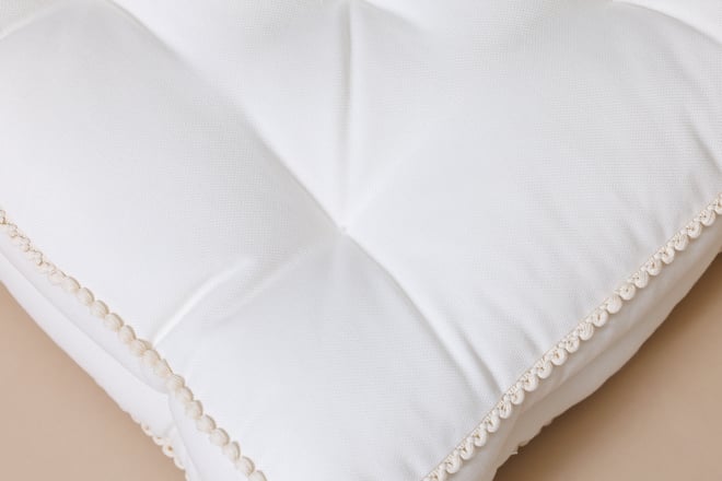 Vanilla Square Quilted Pouffe