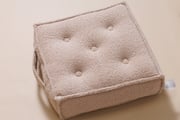 Chocolate Boucle Square Pouffe