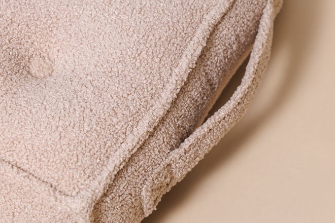 Chocolate Boucle Square Pouffe