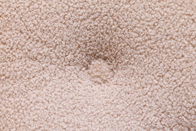 Chocolate Boucle Square Pouffe
