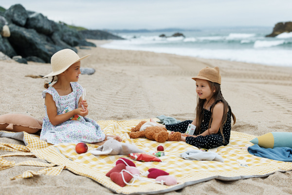 Coperta da picnic in mussola a quadretti, double face