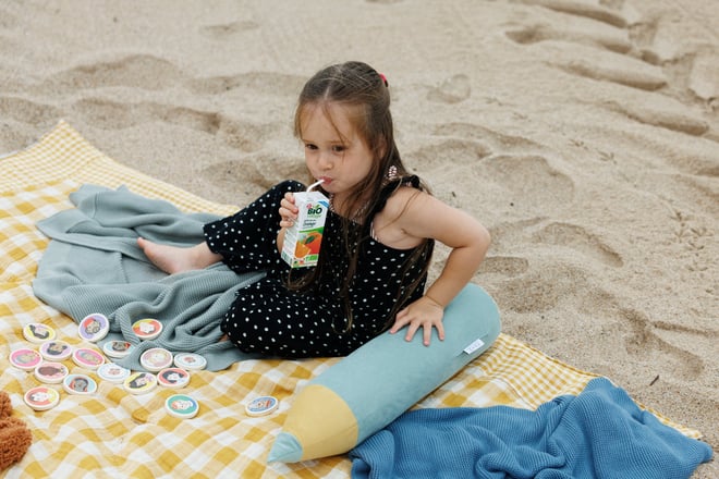 Kariertes Picknickdeckentuch aus Musselin, beidseitig verwendbar