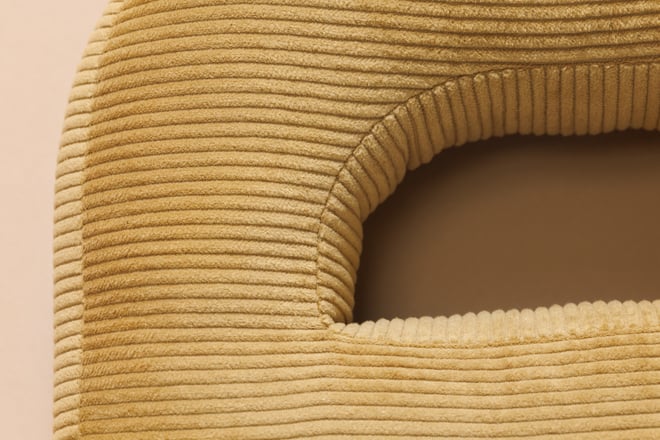 Letter Cushion D - Honey Corduroy