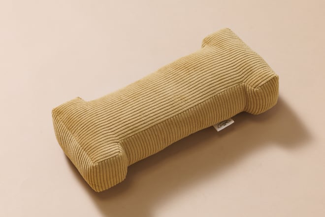 Coussin Lettre I - Velours Côtelé Miel