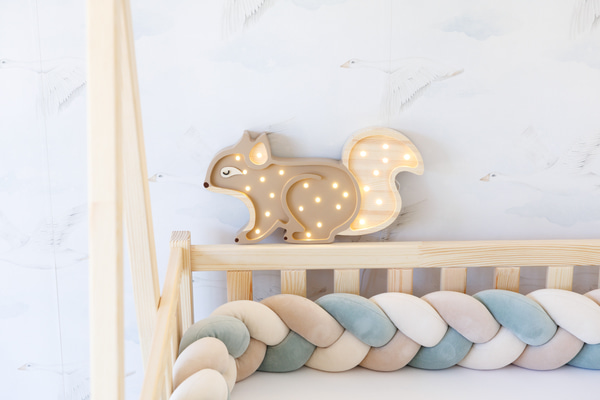 Sage Green, Almond and Beige Bed Bumper - 3 Ropes