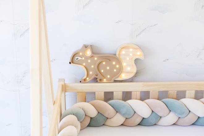 Sage Green, Almond and Beige Bed Bumper - 3 Ropes