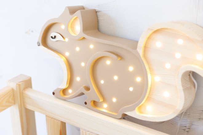 Little Lights Cappuccino Squirrel Lamp