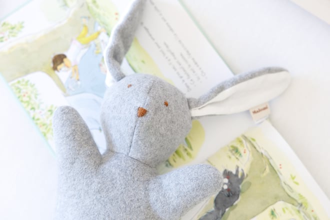 Doudou Coelhinho Cinzento em Algodão Orgânico
