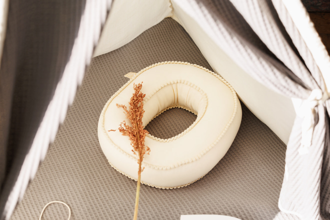 Tipi de Muselina de Rayas Beige