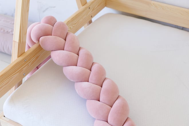 Powder Pink Bed Bumper - 3 Ropes