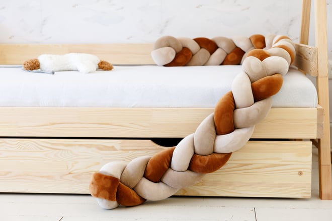 Cappuccino, Beige and Cinnamon Bed Bumper - 3 Ropes