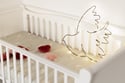 Black Metal Wire LED Light - Bird